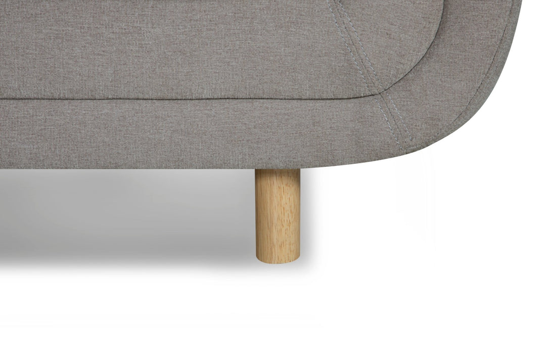 Fairhaven 3-Seater Sofa in Dine Latte greige — fabric and detail closeup — What&