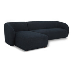 Finn LHF Chaise Sectional in Olana Black fabric - angled three-quarter view - mid-century modern sectional - Whats New Furniture Portland OR