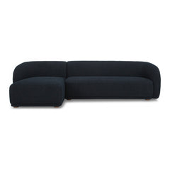 Finn LHF Chaise Sectional in Olana Black fabric - front view - mid-century modern sectional - Whats New Furniture Portland OR