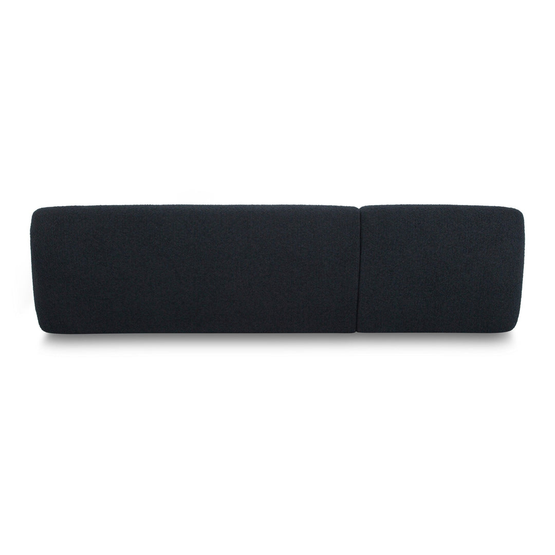 Finn LHF Chaise Sectional in Olana Black fabric - back view - mid-century modern sectional - Whats New Furniture Portland OR
