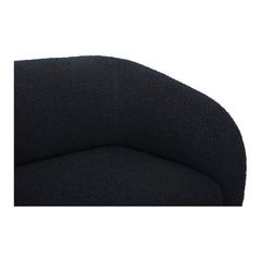 Finn LHF Chaise Sectional in Olana Black fabric - arm and stitching detail - mid-century modern sectional - Whats New Furniture Portland OR