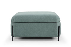 Fulton Square Storage Ottoman in sage green — detail view — What&