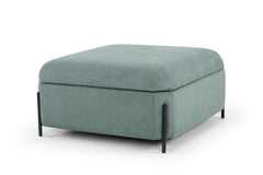 Fulton Square Storage Ottoman in sage green — detail view — What&