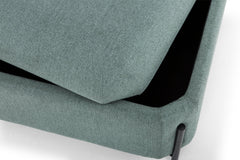 Fulton Square Storage Ottoman in sage green — detail view — What&