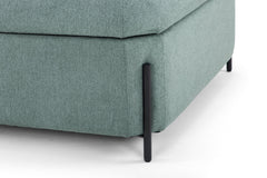 Fulton Square Storage Ottoman in sage green — detail view — What&