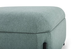 Fulton Square Storage Ottoman in sage green — detail view — What&