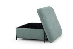 Fulton Square Storage Ottoman in sage green — detail view — What&