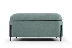Fulton Square Storage Ottoman in sage green — detail view — What&