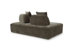 Garden Ottoman in moss olive green — back view — What&
