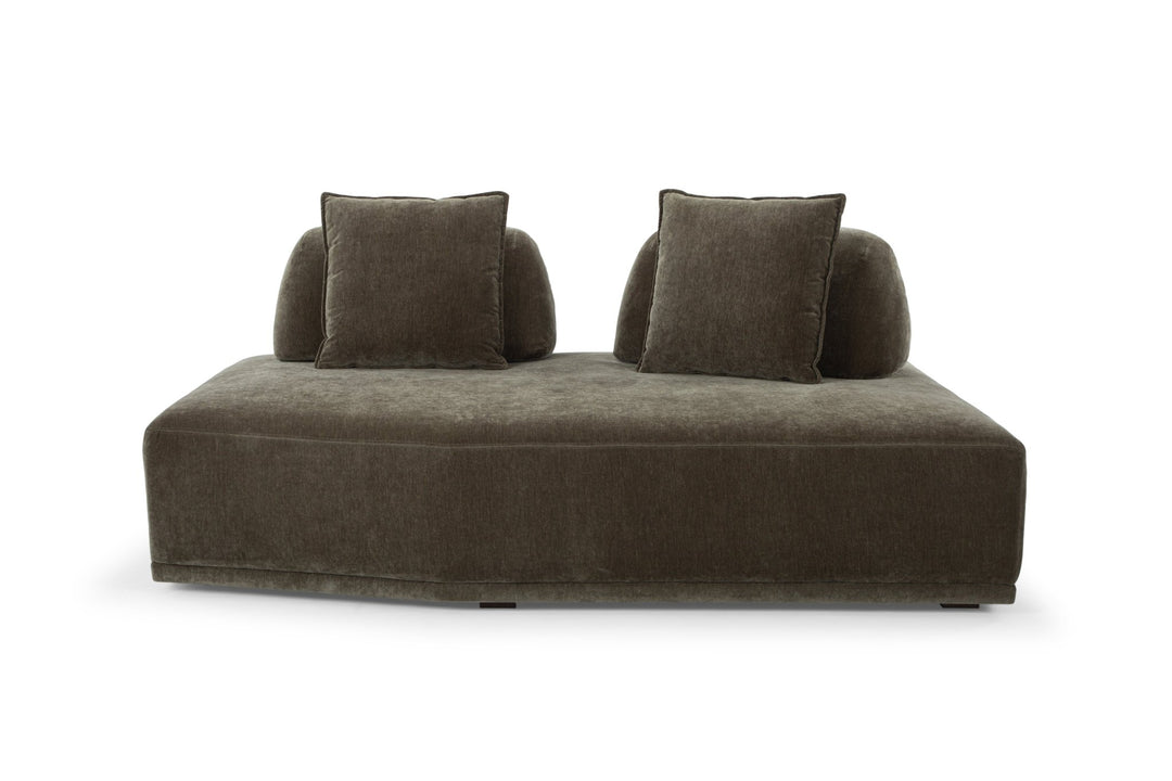 Garden Ottoman in moss olive green — front view — What&