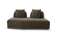 Garden Ottoman in moss olive green — front view — What&