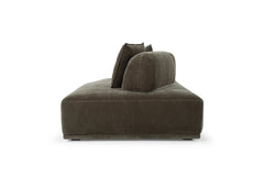 Garden Ottoman in moss olive green — side view — What&