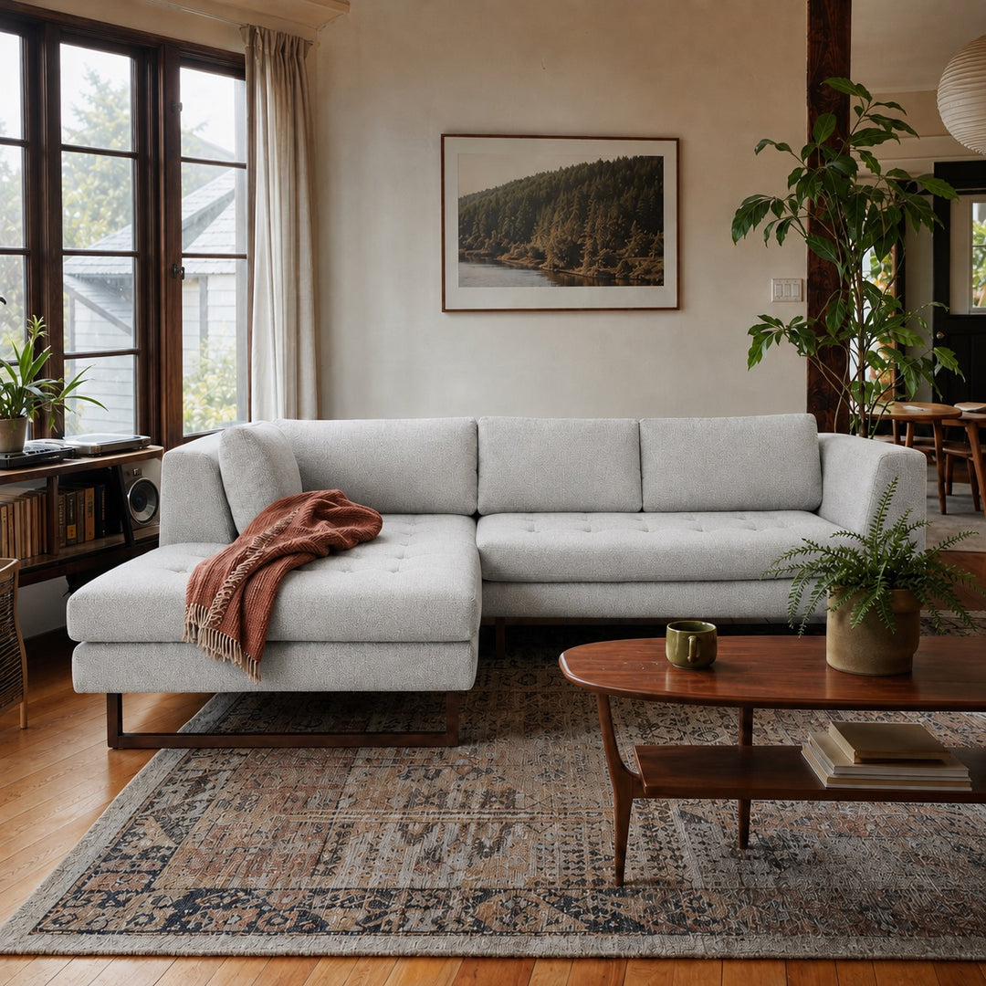 The Hawthorne Sectional in Altro Kit LHF styled in a Portland living room - Whats New Furniture