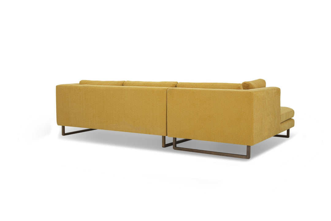 Hawthorne Sectional in Dine Mustard LHF back view - chaise sectional by What&