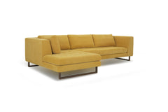 Hawthorne Sectional in Dine Mustard LHF angle view - chaise sectional by What&