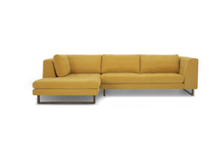 Hawthorne Sectional in Dine Mustard LHF front view - chaise sectional by What&