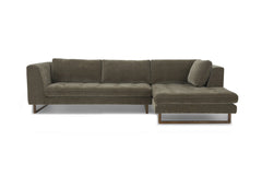 The Hawthorne Sectional in Moss Olive Green RHF front view - chaise sectional by What&