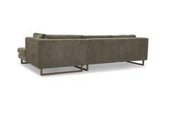 The Hawthorne Sectional in Moss Olive Green RHF back view - chaise sectional by What&
