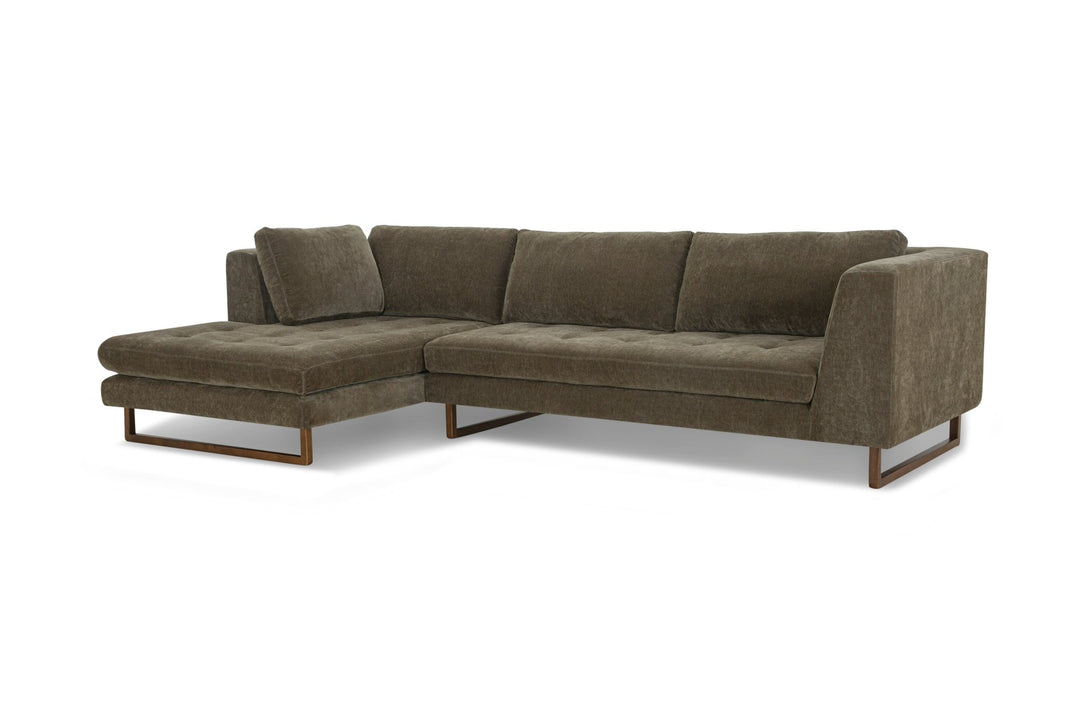 Hawthorne Sectional in Moss Olive Green LHF angle view - chaise sectional by What&