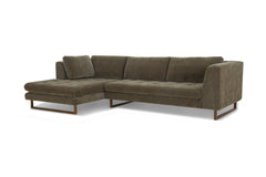 Hawthorne Sectional in Moss Olive Green LHF angle view - chaise sectional by What&
