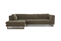 Hawthorne Sectional in Moss Olive Green LHF front view - chaise sectional by What&