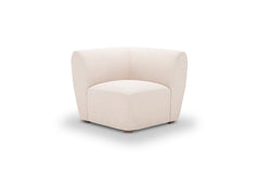 Hayden Modular Sectional corner piece in Pasha Dune cream bouclé — build-your-own curved sectional — What&