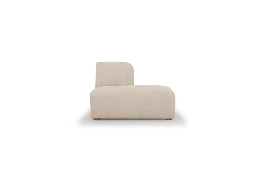 Hayden Modular Sectional open right-end piece in Pasha Dune cream bouclé — build-your-own curved sectional — What&