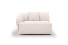 Hayden Modular Sectional left-arm piece in Pasha Dune cream bouclé — build-your-own curved sectional — What&