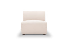 Hayden Modular Sectional armless center piece in Pasha Dune cream bouclé — build-your-own curved sectional — What&