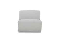Hayden Modular Sectional armless center piece in Vista Champagne speckled grey bouclé — build-your-own curved sectional — What&