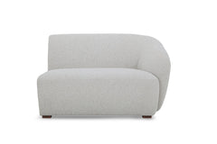 Hayden Modular Sectional right-arm piece in Vista Champagne speckled grey bouclé — build-your-own curved sectional — What&