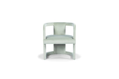 Knowles Accent Chair in moss green — front view — What&