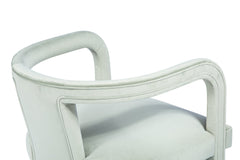 Knowles Accent Chair in moss green — fabric and detail closeup — What&