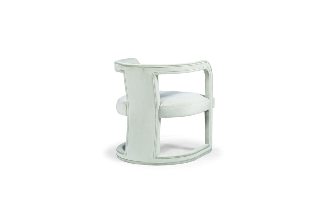 Knowles Accent Chair in moss green — back view — What&