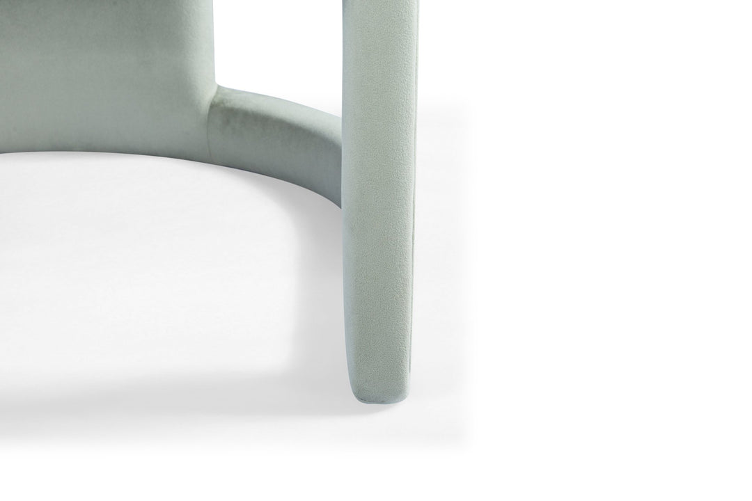 Knowles Accent Chair in moss green — fabric and detail closeup — What&