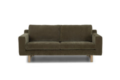 Pettygrove 2-Seater Sofa in Moss Olive Green front view - two-seat sofa by What&