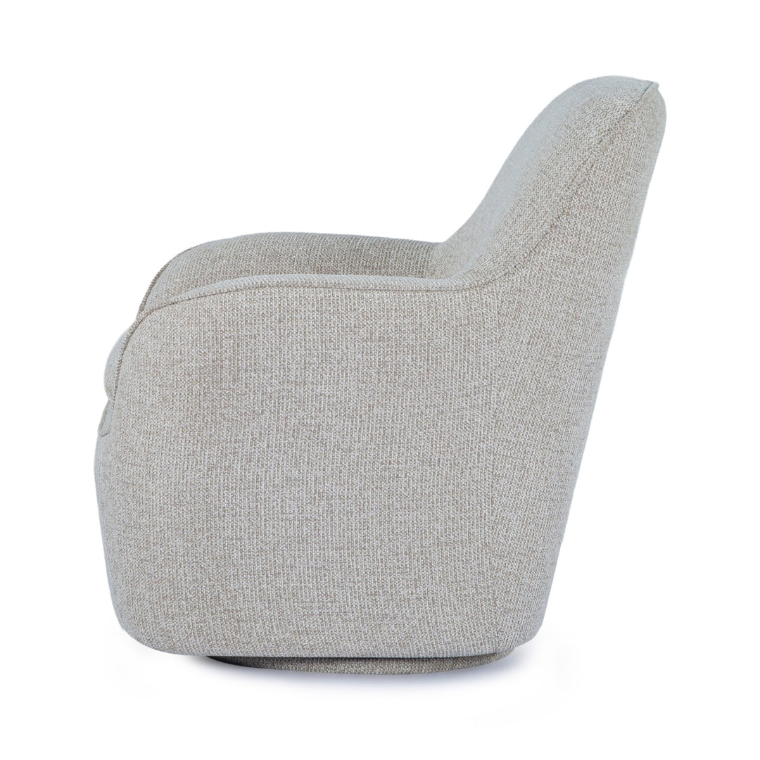 Tillamook Swivel Accent Chair in Milan Linen - studio side - What&