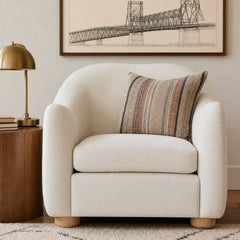 Joss Armchair styled in a bright mid-century modern Portland reading nook - Whats New Furniture