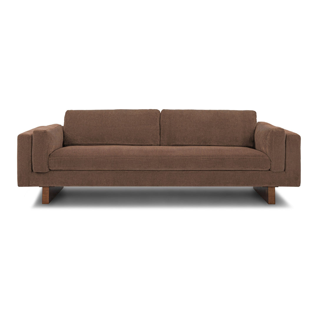 Lovejoy 3-Seater Sofa in Danny Brown fabric - front view - mid-century modern sofa - Whats New Furniture Portland OR