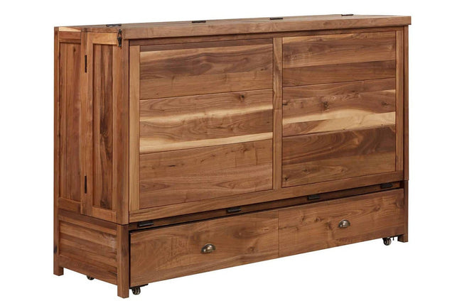 Murphy cabinet bed in Black Walnut finish, closed as a compact cabinet - solid black walnut - Whats New Furniture Portland OR