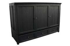 Murphy cabinet bed in New Traditions Black finish, closed as a compact cabinet - solid wood with charcoal-black shaker doors - Whats New Furniture Portland OR