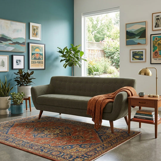 Stark Sofa - Moss Olive Green - Lifestyle - What's New Furniture Portland Oregon