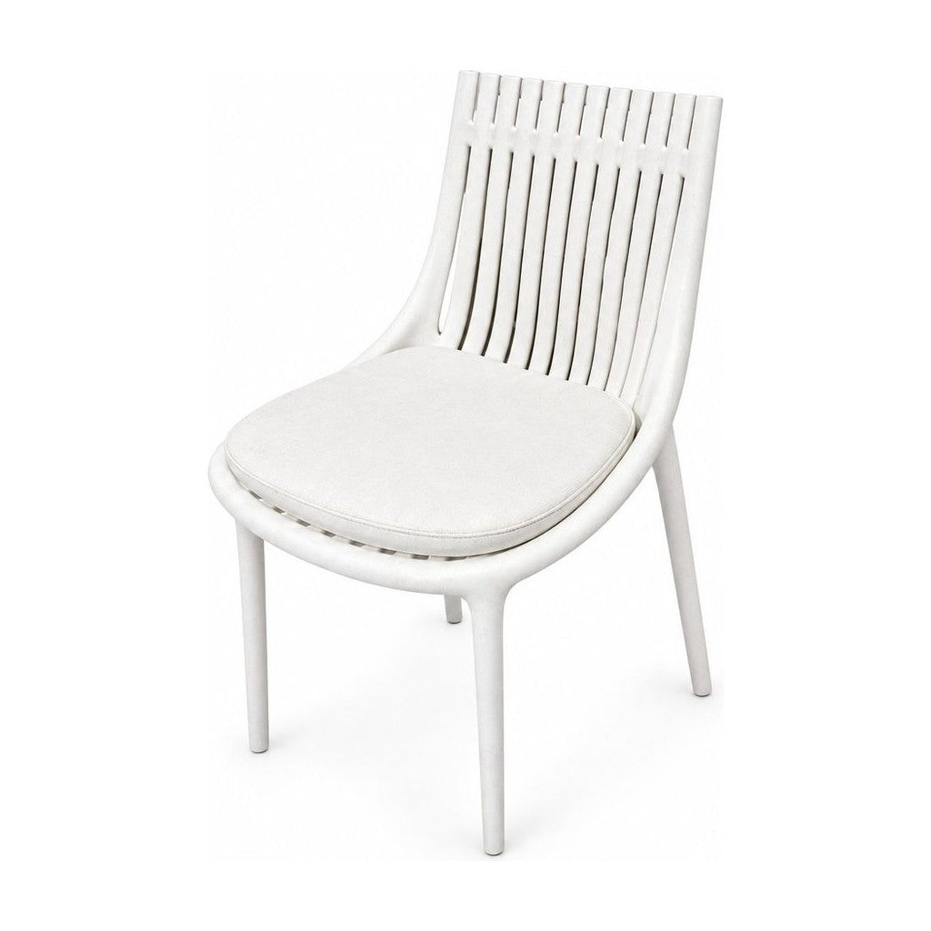 White contemporary Ibiza chair with a rounded molded shell by Vondom