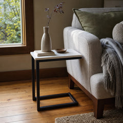 White modern accent table with clean lines and a compact rectangular top by West Elm - view 2