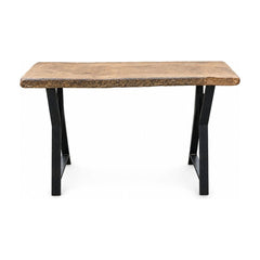White Oak console table with a handcrafted solid-wood top and narrow depth.