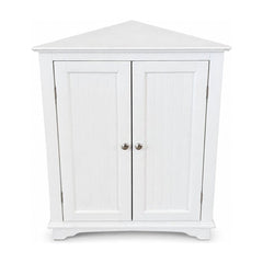 White painted wood end table with a tall, narrow profile - Whats New Furniture Portland OR