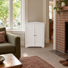 Contemporary Corner Table in White styled in a Portland home - Whats New Furniture