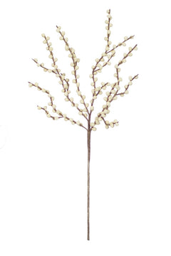 Faux White Pom Branch, 39-Inch Stem — view 2