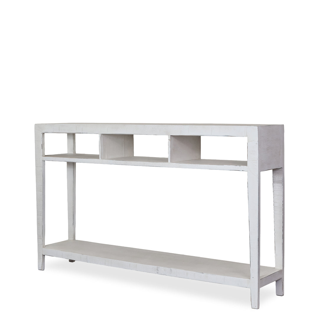 White Washed Console detail view - Whats New Furniture - Portland, Oregon