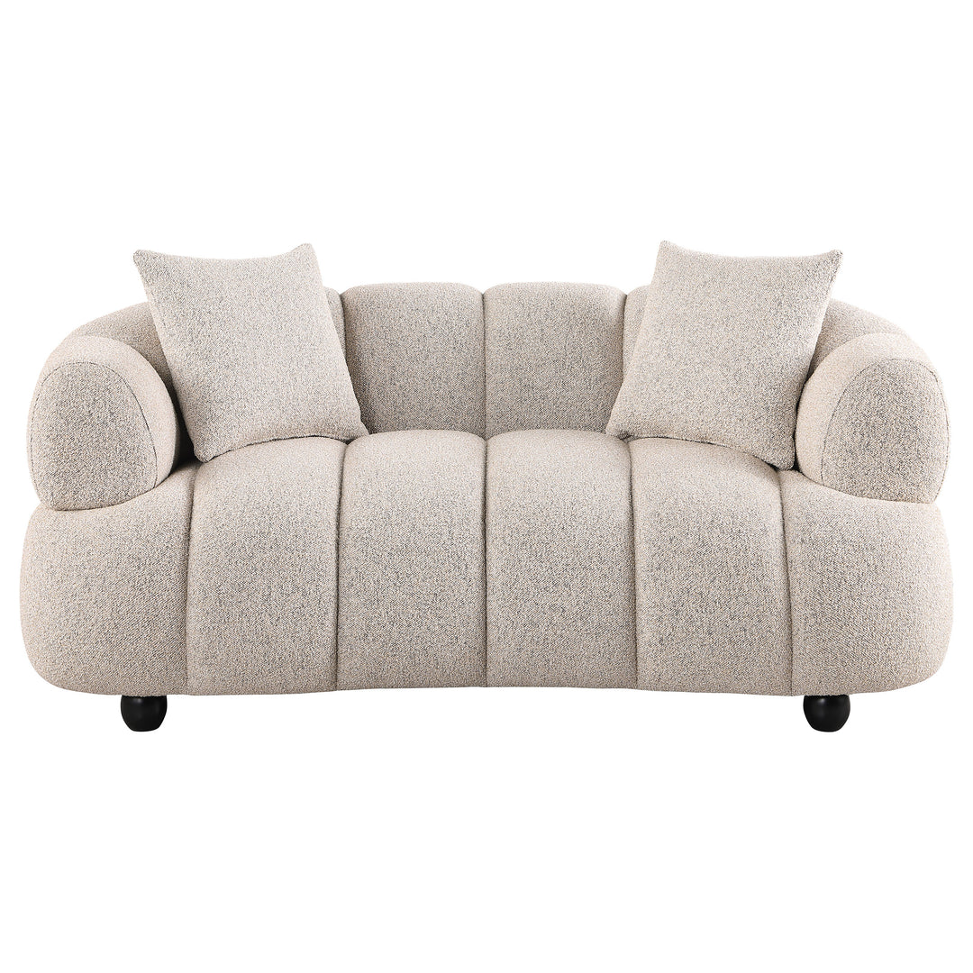 Whitney Contemporary Channel Tufted Woven Fabric Upholstered Loveseat - What&